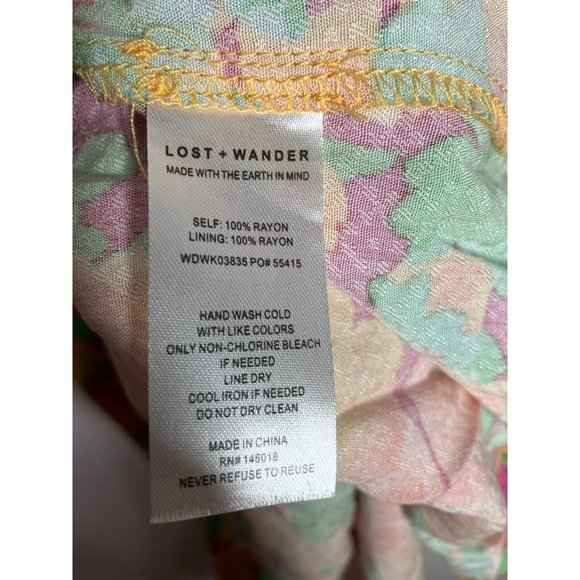 Lost + Wander Small Orange Green Pastel Floral Dress - Picture 7 of 11